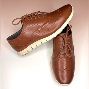 Cole Haan Women’s Zerogrand Wingtip Oxford  Shoes Woodbury Brown Size- 7.5 B